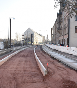 Bauarbeiten in der Schönebecker Straße (Aufnahme: Januar 2020)