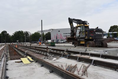 Gleisbauarbeiten im Adelheidring